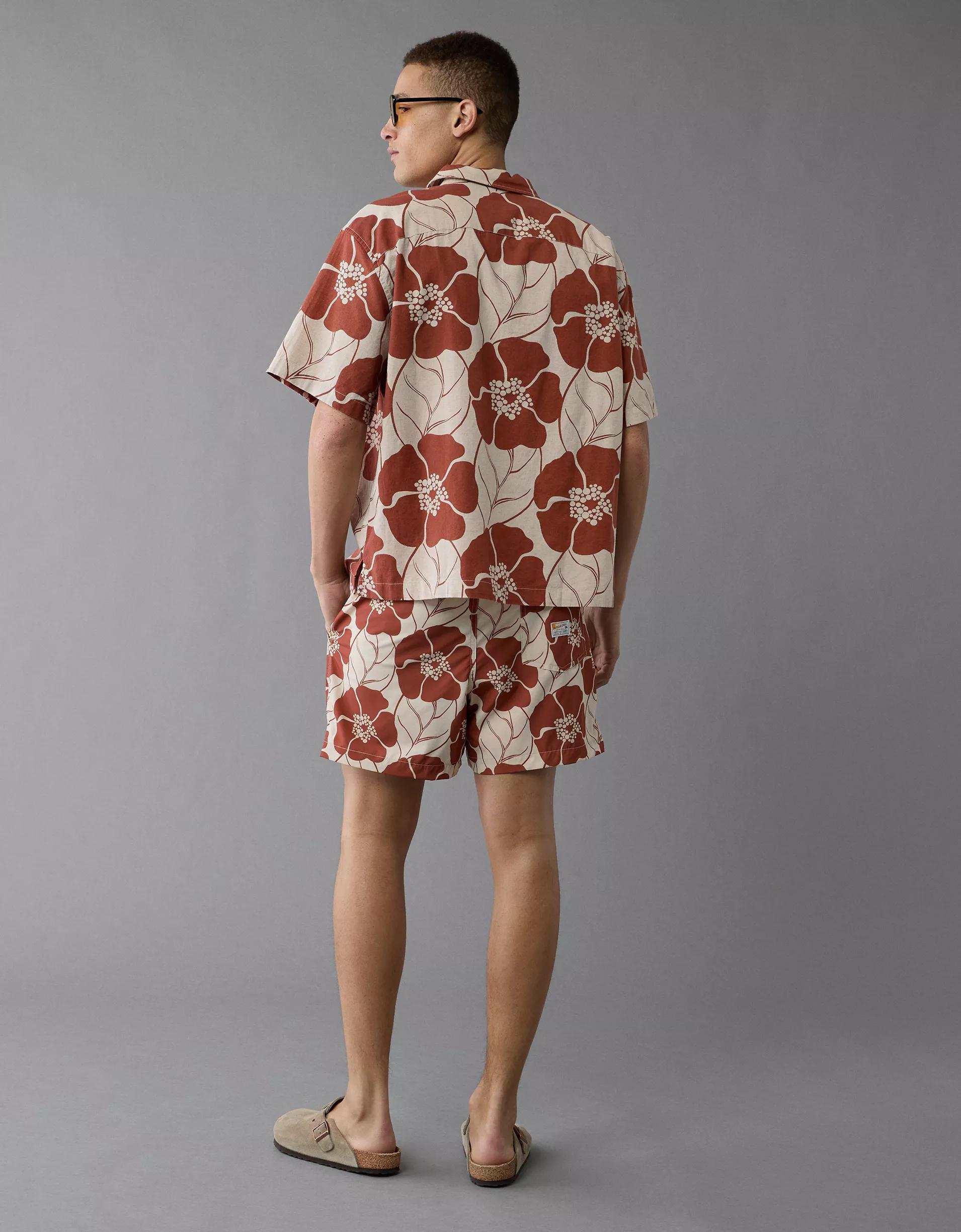 AE Poolside Floral Button-Up Shirt Product Image