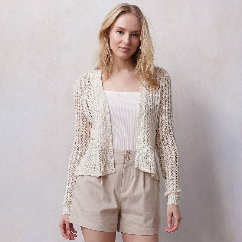 Womens LC Lauren Conrad Flounce Ruffle Cardigan Product Image