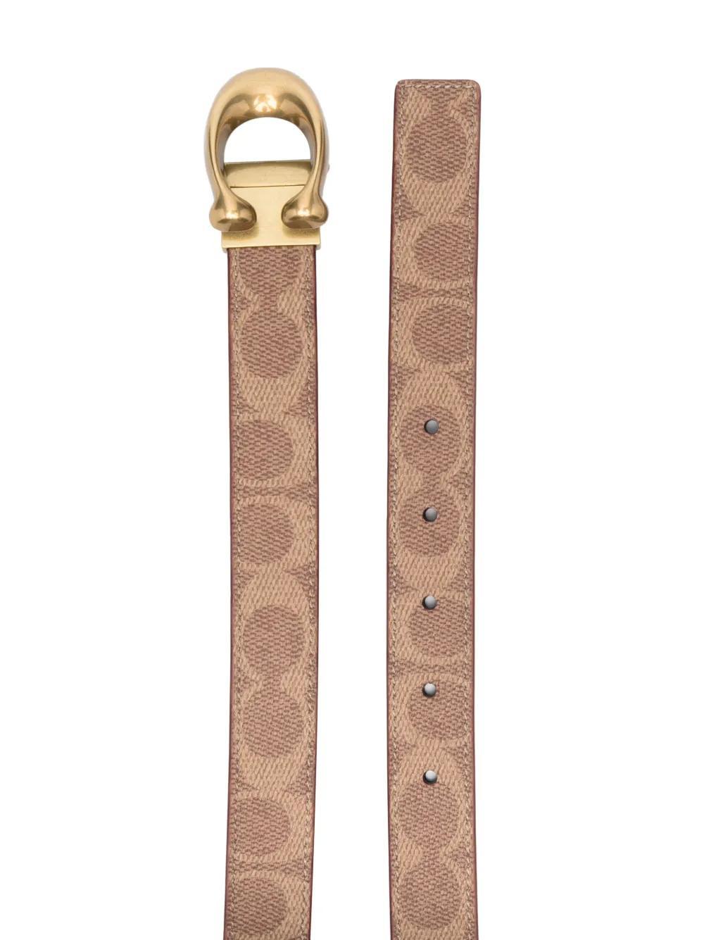 monogram-print buckle-fastening belt Product Image