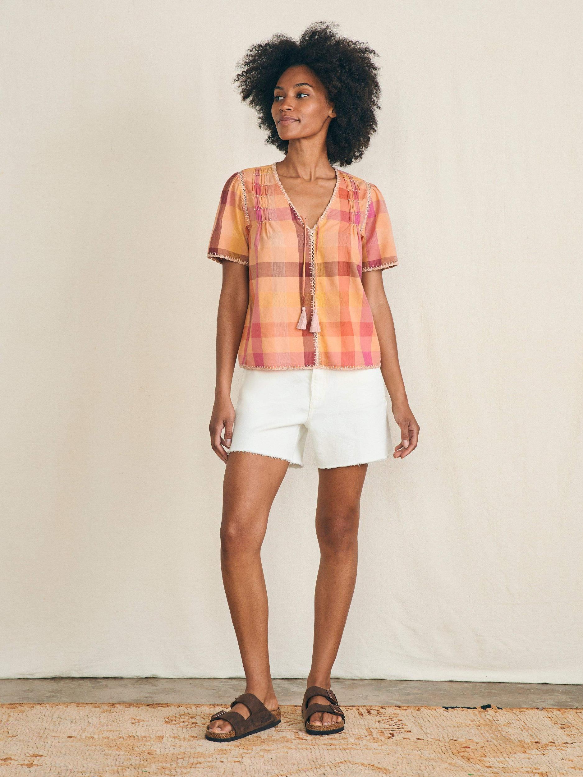 Margate Blouse - Sunset Desert Plaid Female Product Image