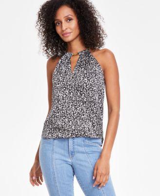 I.n.c. International Concepts Womens Floral-Print Halter Top, Created for Macys Product Image