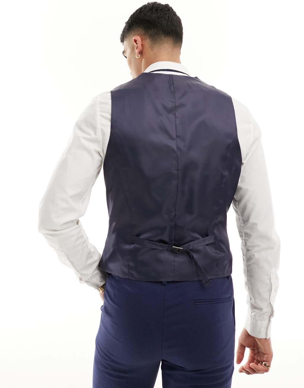 ASOS DESIGN wedding slim suit vest Product Image