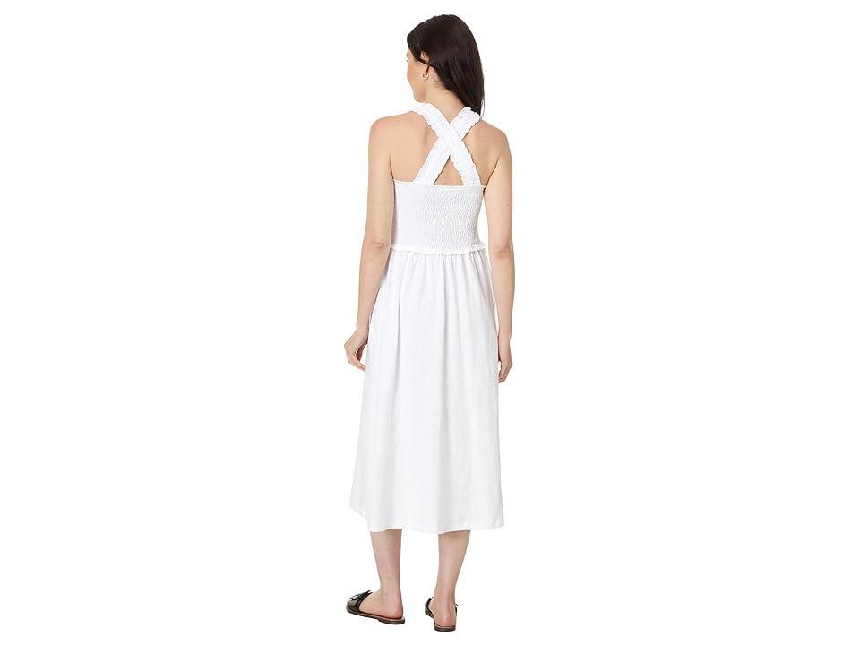 Tommy Hilfiger Solid Smocked Midi Dress (Bright ) Women's Dress Product Image