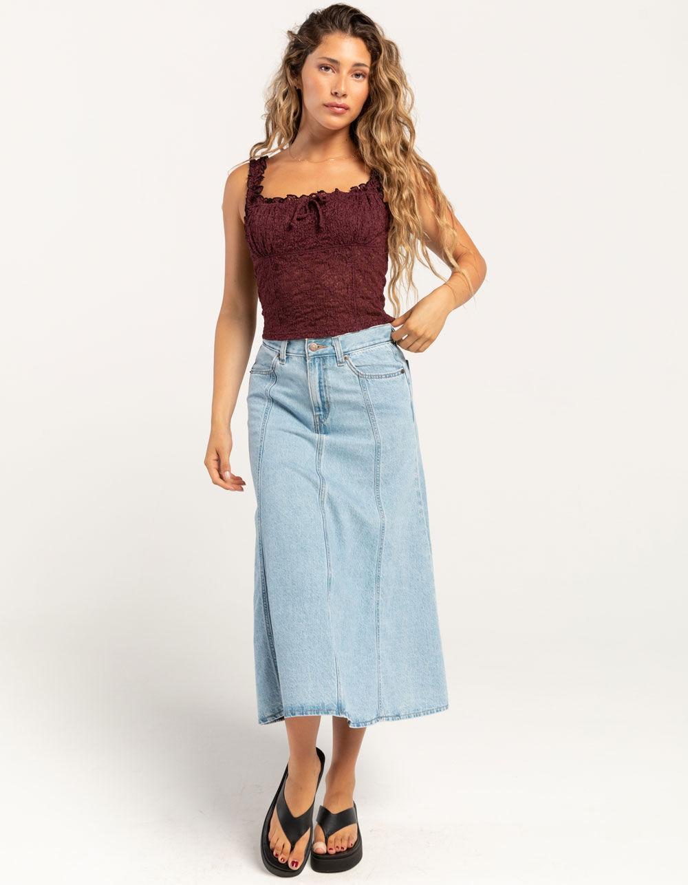 WEST OF MELROSE Womens Lace Top - BURGUNDY Product Image