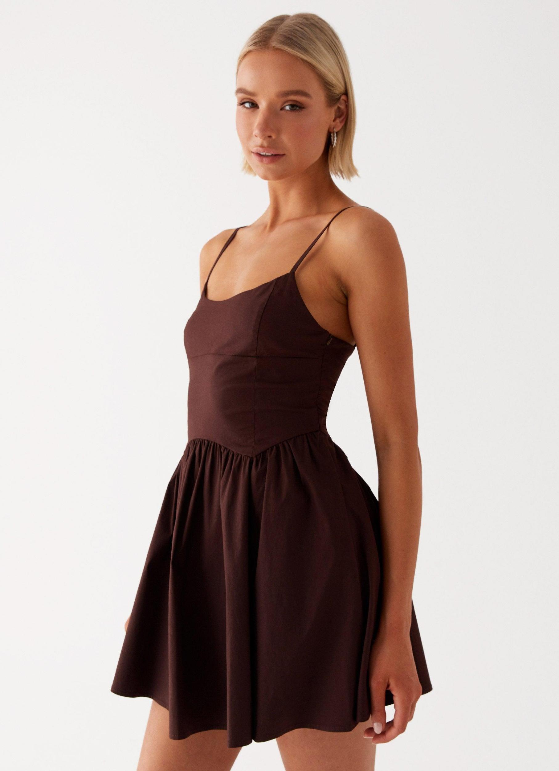 Tesoro Mio Mini Dress - Chocolate Product Image
