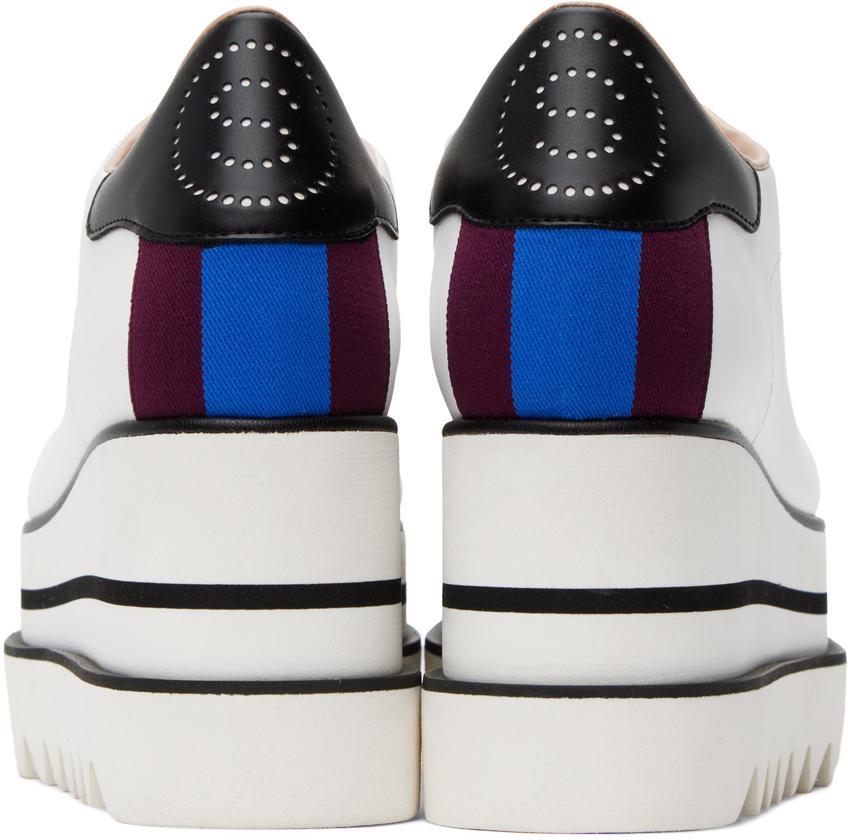 STELLA MCCARTNEY White Sneak-elyse Platform Derbys In 9222 White/blk/plum Product Image