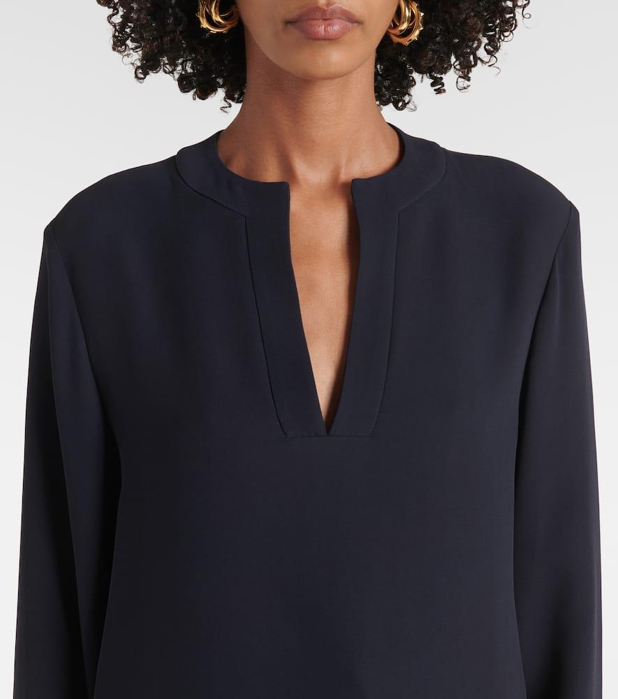 VALENTINO Vgold Detail Silk Blouse In Black Product Image