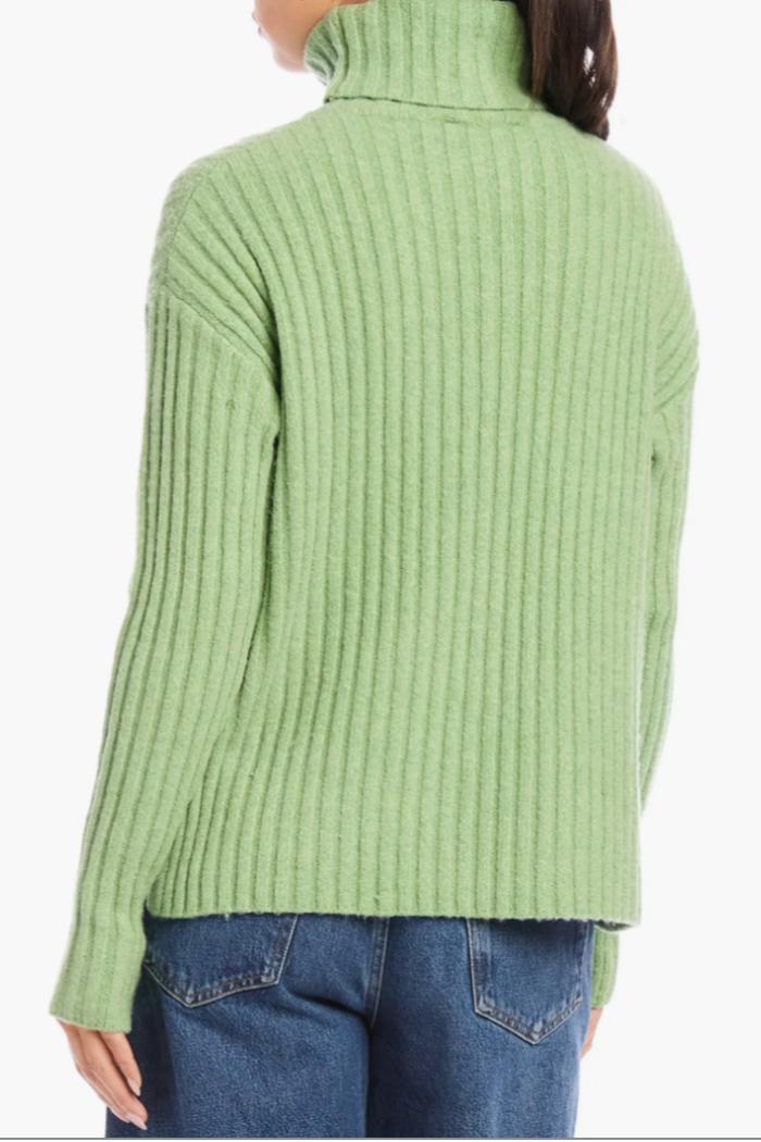 Claudia Ribbed Turtleneck Sweater- Sage Product Image