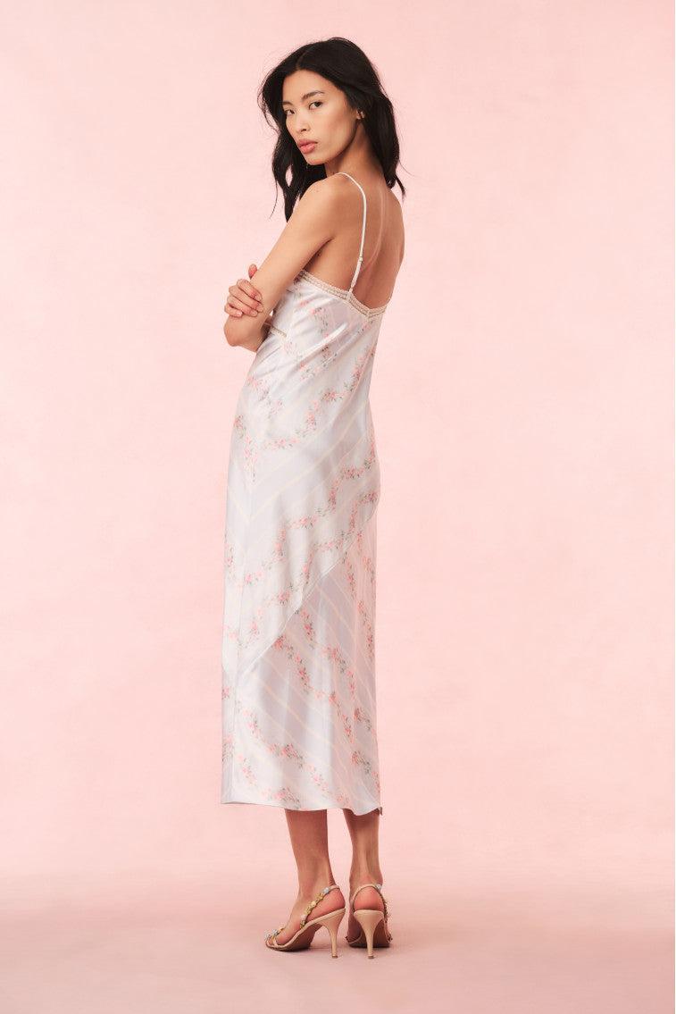 Ermon Satin Floral Slip Dress Product Image