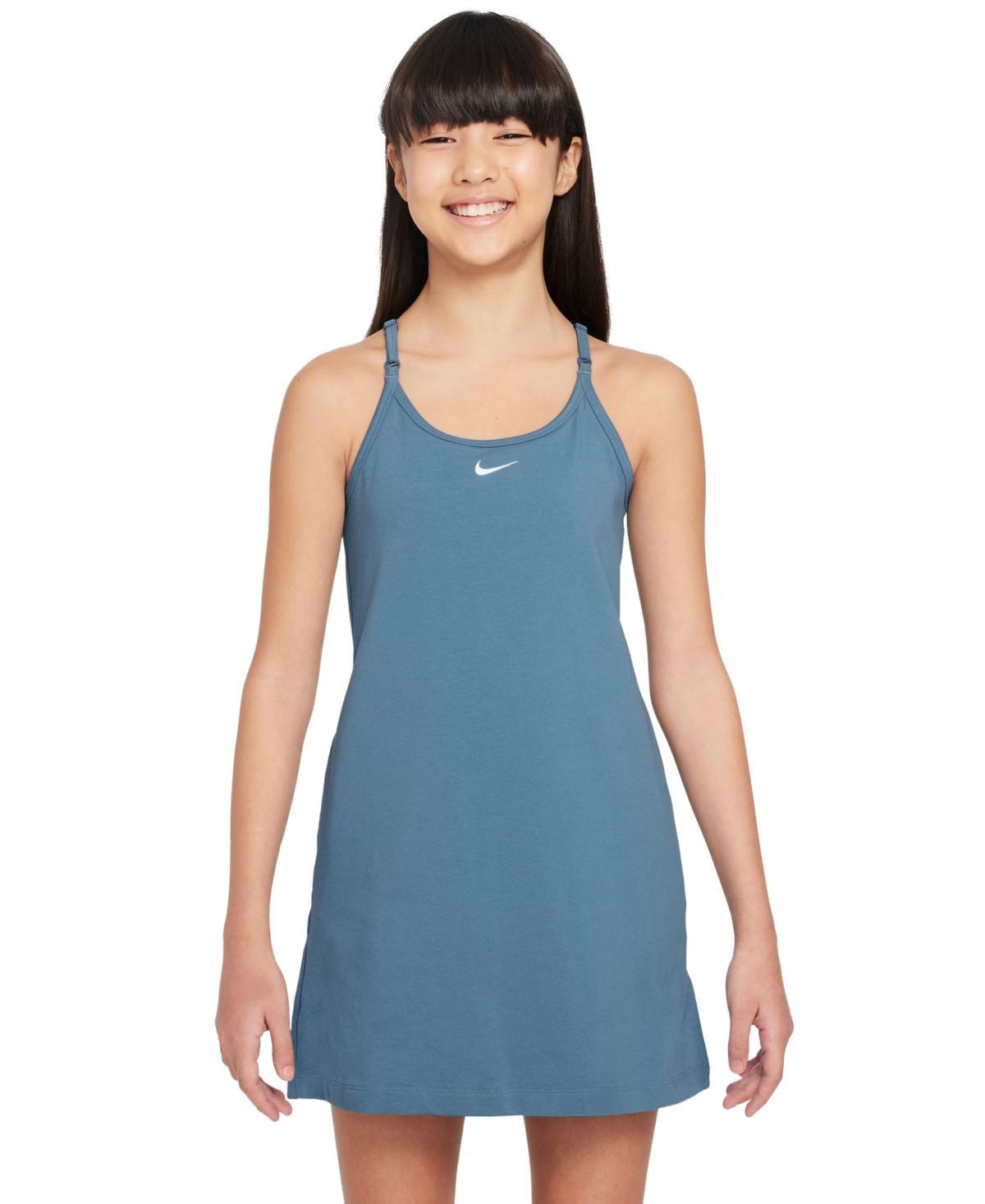 Nike Kids' Sportswear Stretch Racerback Dress in Aegean Storm/White at Nordstrom, Size Xl Product Image