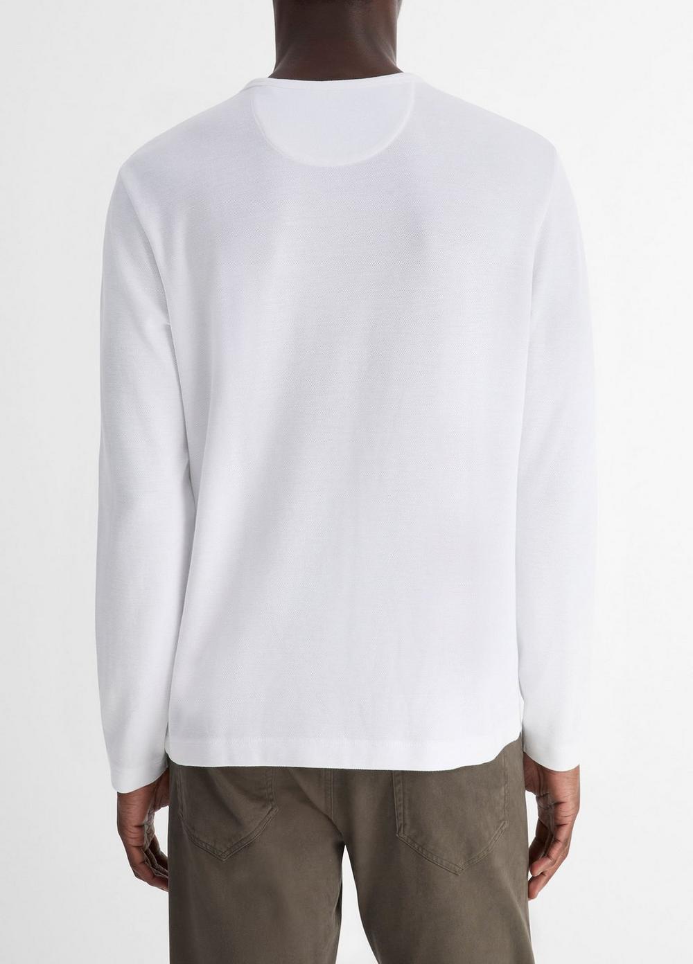Mens Pima Cotton Piqu Long-Sleeve T-Shirt, Black, Size S Vince Product Image