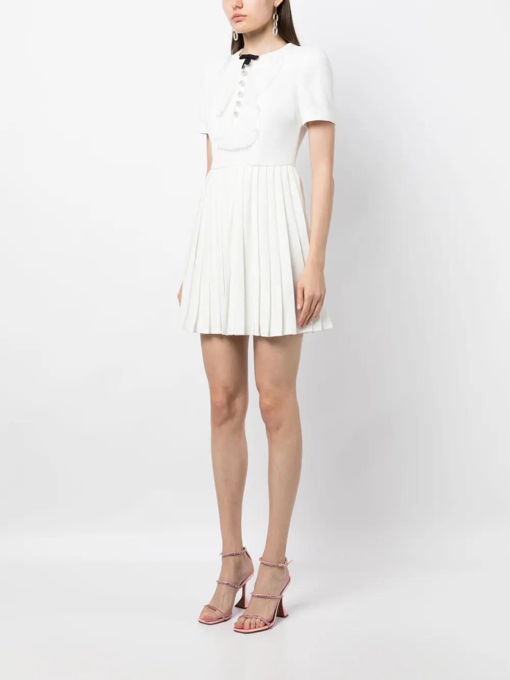 bow-detail pleated minidress Product Image