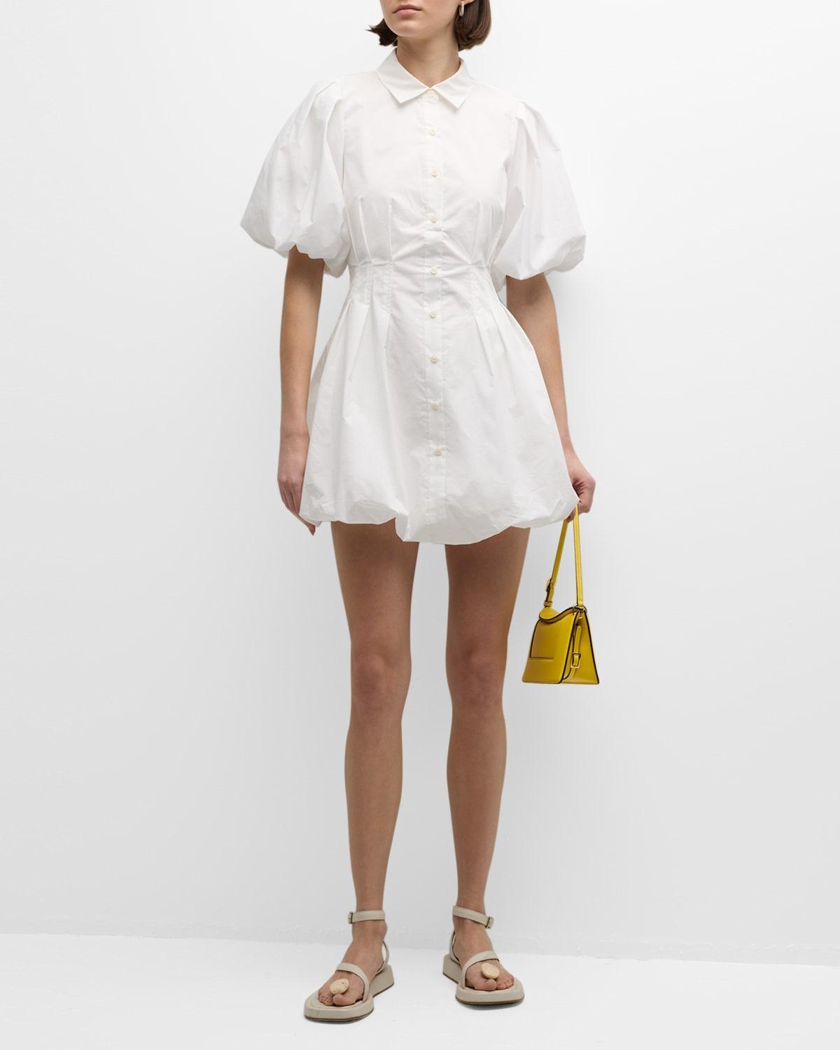 Cleo Polin Balloon-Sleeve Pleated Mini Dress Product Image