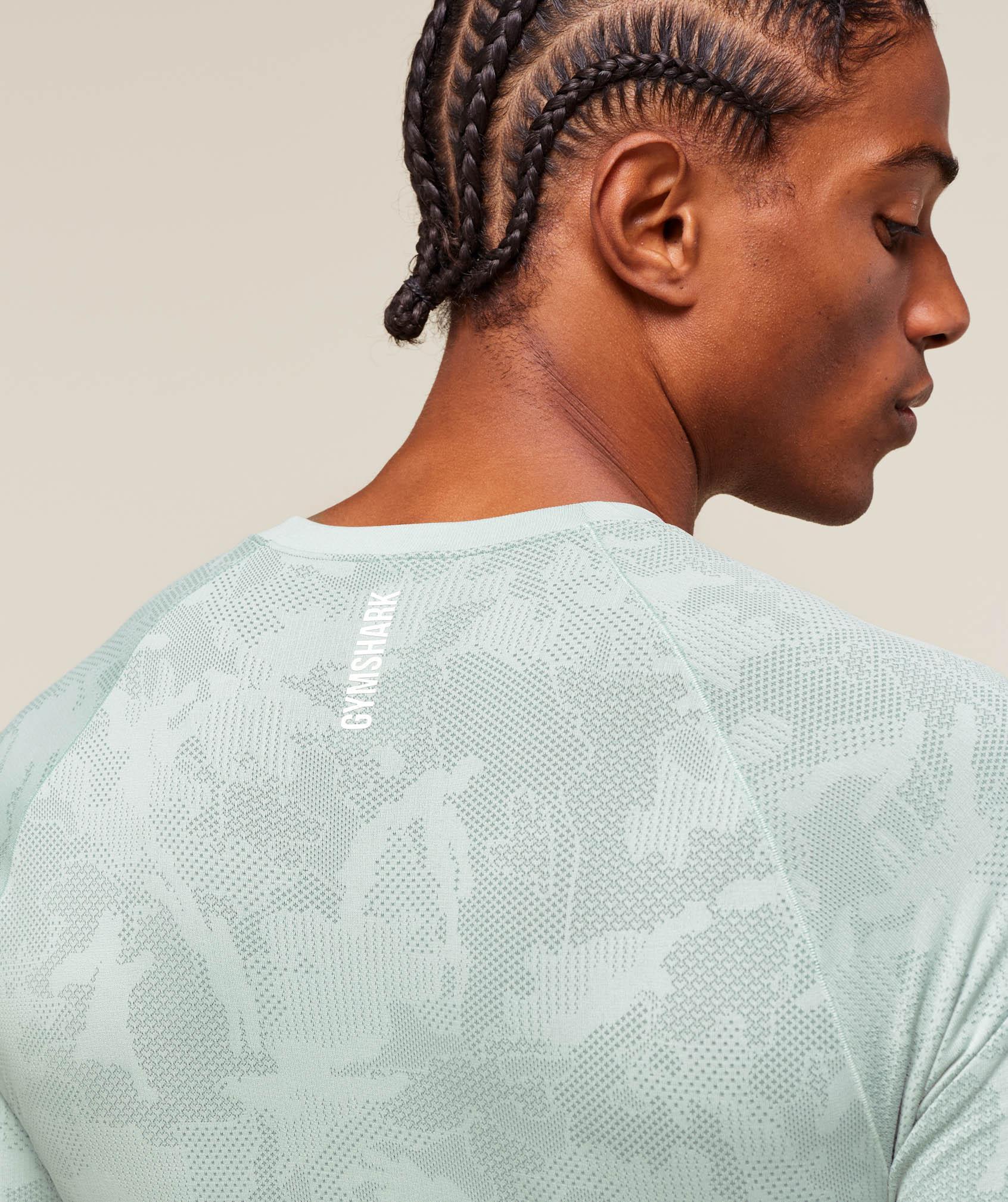 Gymshark Geo Seamless T-Shirt - Morning Blue/Celeste Blue Male Product Image