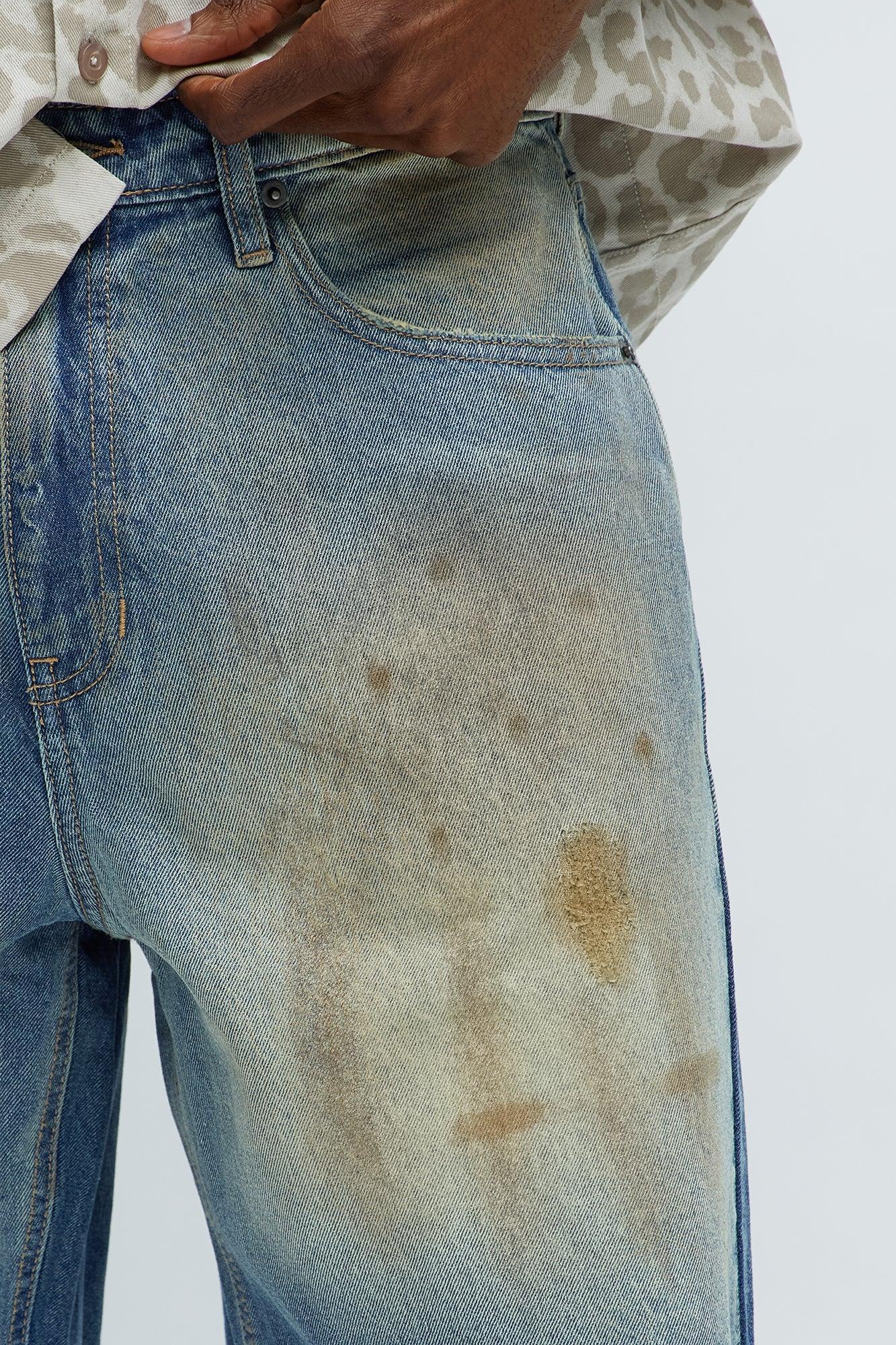 Relaxed Play Dirty Distressed Denim Shorts - Vintage Blue Wash Product Image