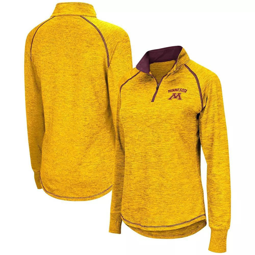 Women's Colosseum Gold Minnesota Golden Gophers Bikram Raglan Quarter-Zip Top, Size: Large Product Image