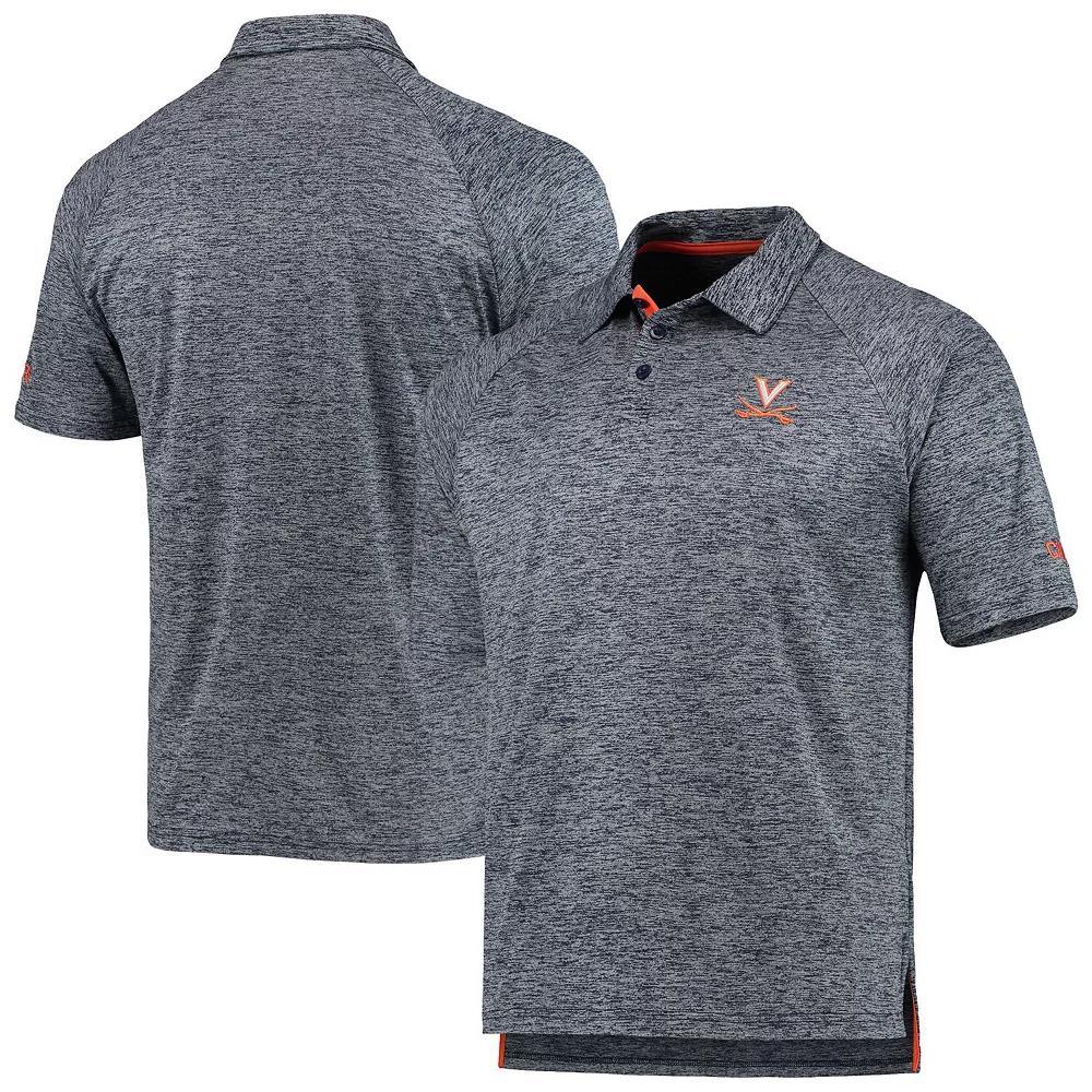 Men's Colosseum Heathered Navy Virginia Cavaliers Down Swing Raglan Team Polo, Size: 2XL, Blue Product Image