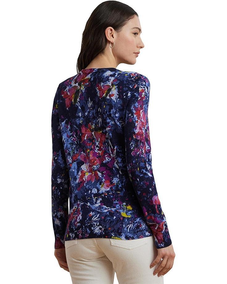 Women's Lauren Ralph Lauren Petite Print Cotton-Blend Sweater Product Image