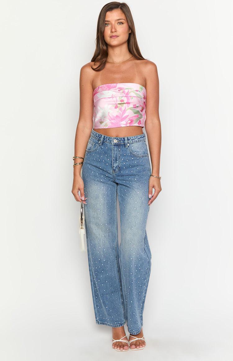 Genevieve Pink Floral Print Top Product Image