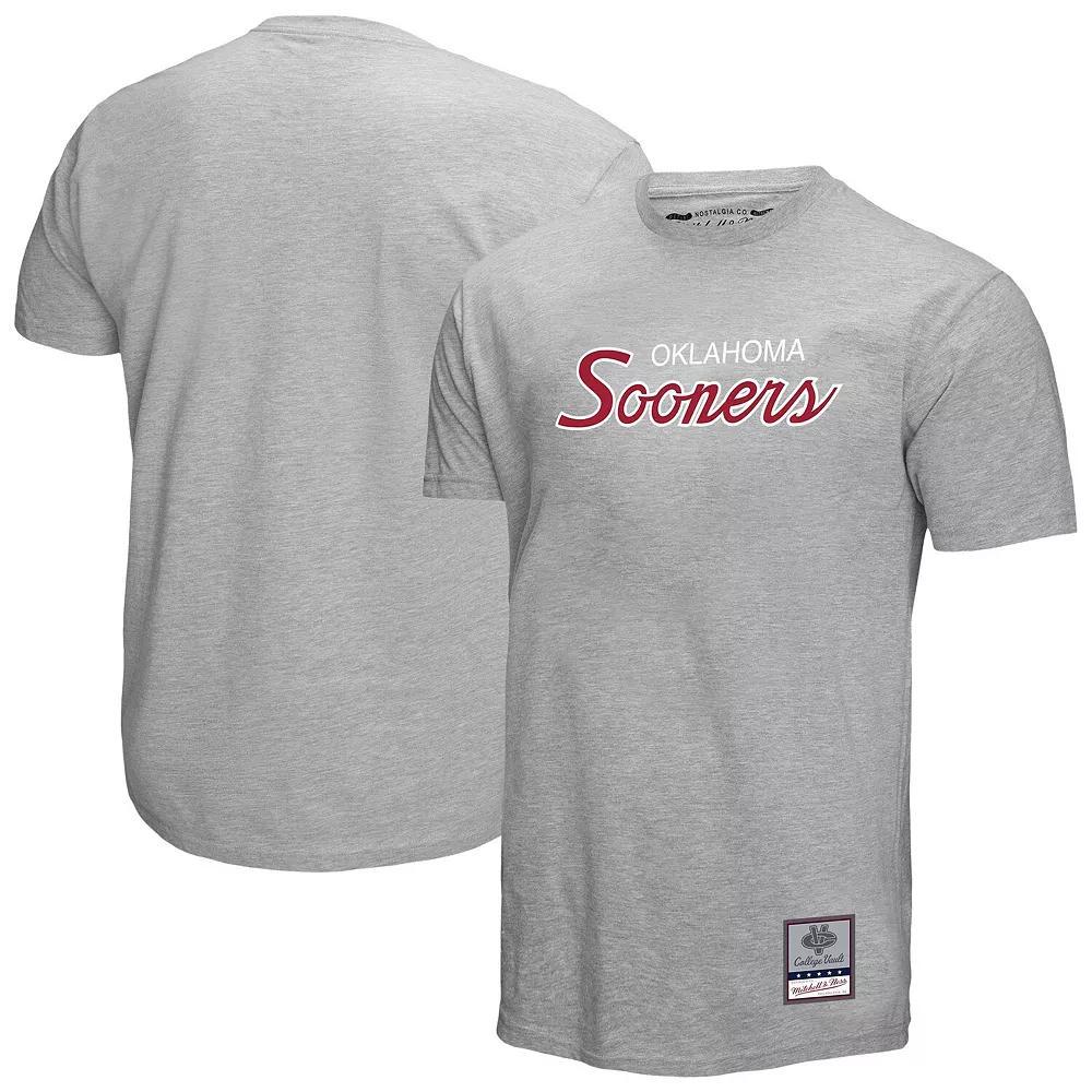 Men's Mitchell & Ness  Gray Oklahoma Sooners Elite Script T-Shirt, Size: 2XL, Grey Product Image