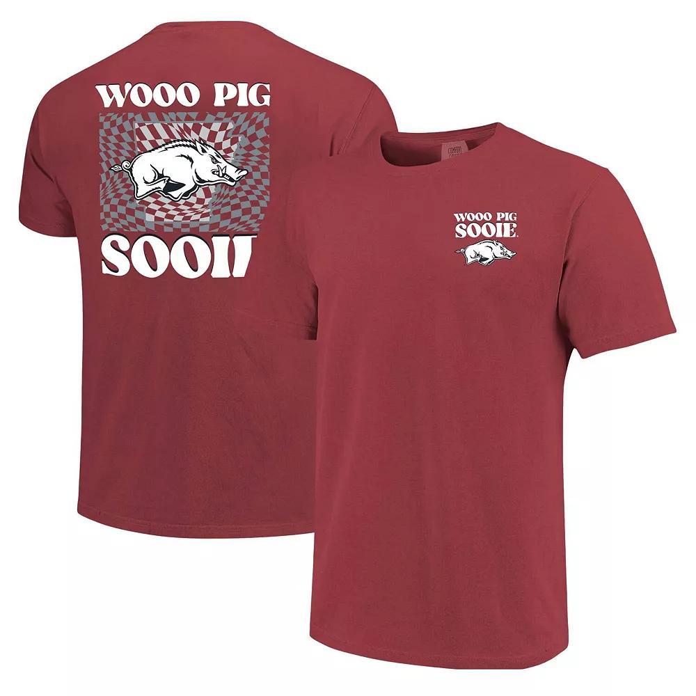 Women's Cardinal Arkansas Razorbacks Comfort Colors Checkered Mascot T-Shirt, Size: Small Product Image