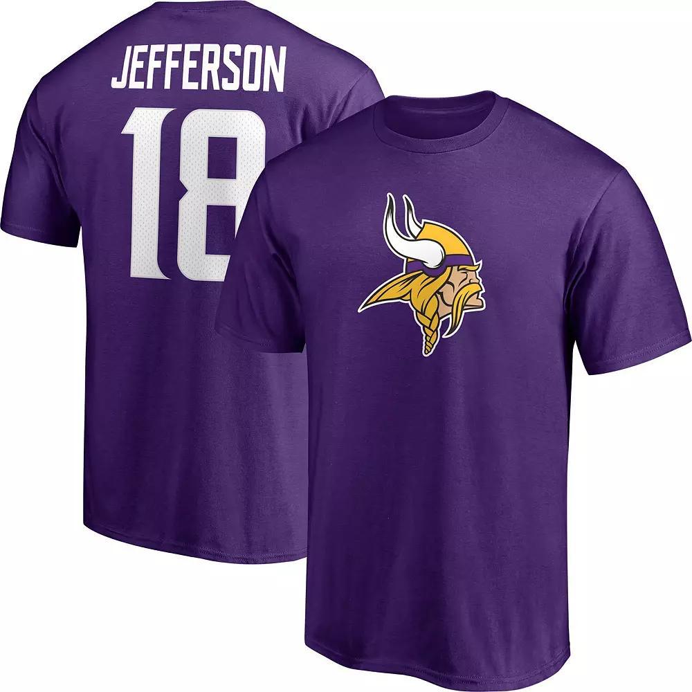 Men's Fanatics Branded Justin Jefferson Purple Minnesota Vikings Player Icon Name & Number T-Shirt, Size: 3XL Product Image