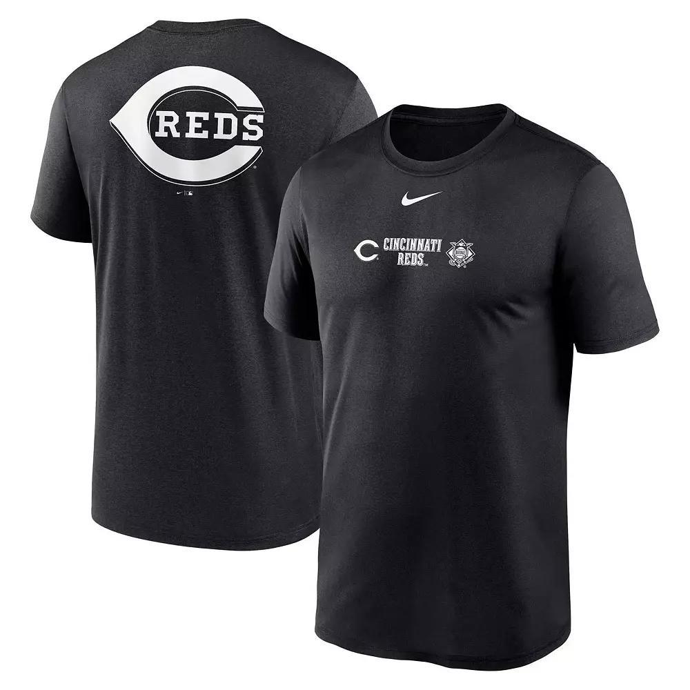 Men's Nike Black Cincinnati Reds Fashion Over Shoulder Logo Legend T-Shirt, Size: Medium, Red Black Product Image