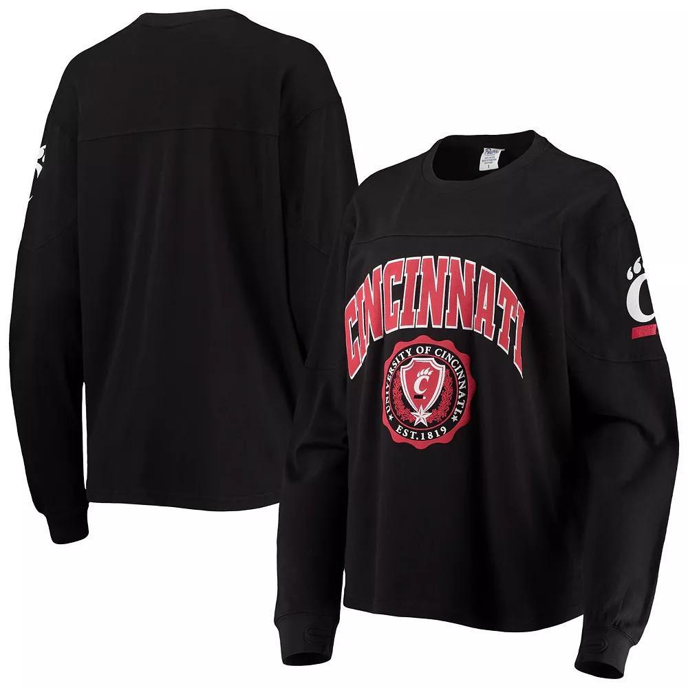Women's Pressbox Black Cincinnati Bearcats Edith Long Sleeve T-Shirt, Size: Small Product Image