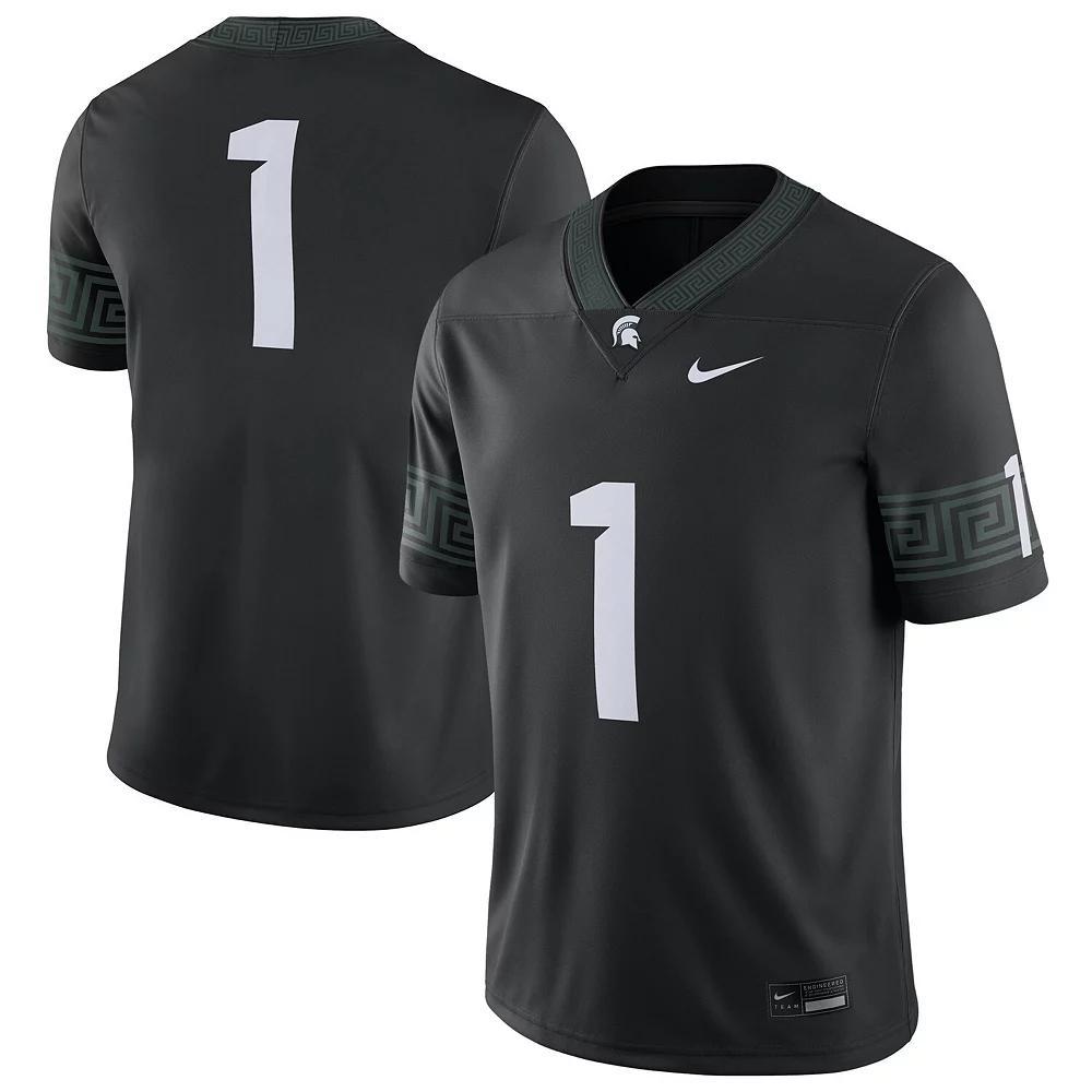 Men's Nike #1 Black Michigan State Spartans Alternate Football Game Jersey, Size: Large Product Image