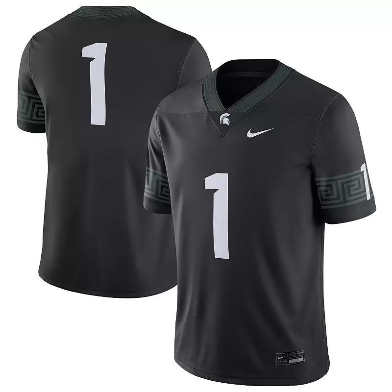 Men's Nike #1 Black Michigan State Spartans Alternate Football Game Jersey, Size: Large Product Image
