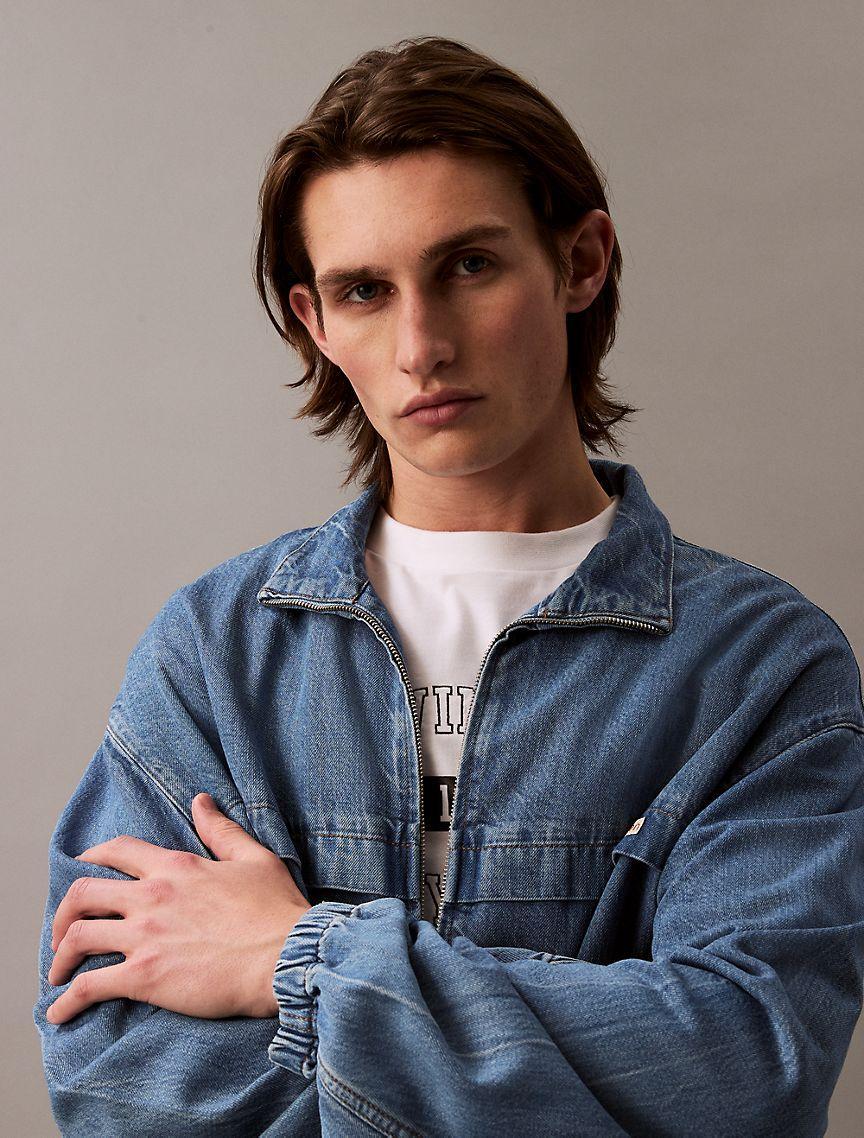 Denim Windbreaker Jacket Product Image