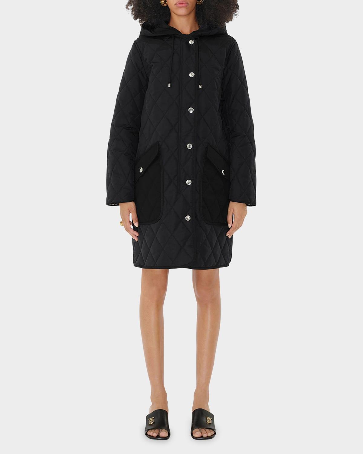 Roxby Quilted Top Coat with Hood Product Image