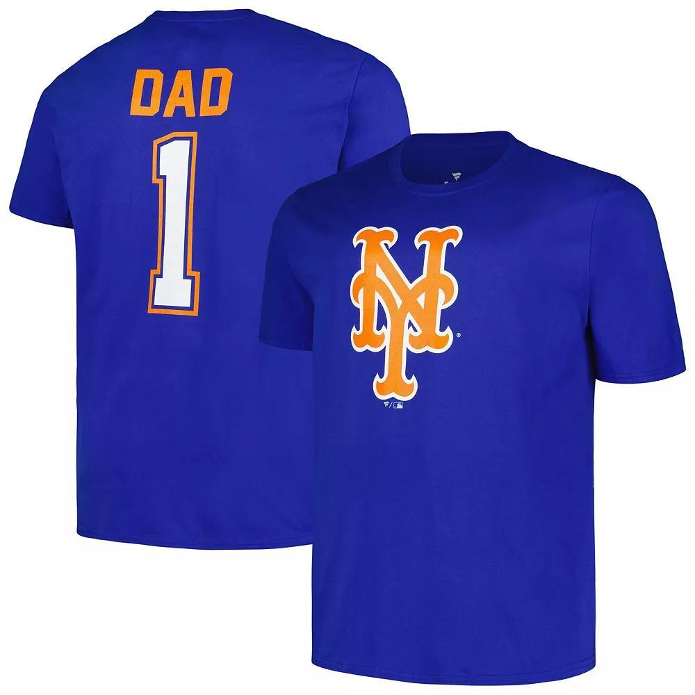 Mens Profile Royal New York Mets Big & Tall #1 Dad T-Shirt Product Image