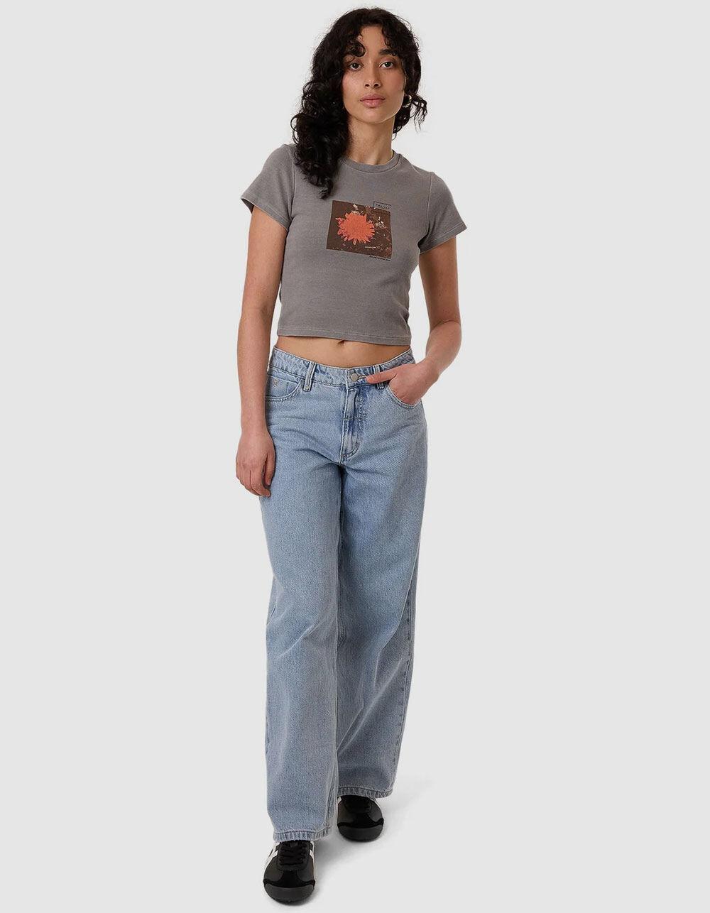 THRILLS Natures Library Womens Baby Tee - GRAY Product Image