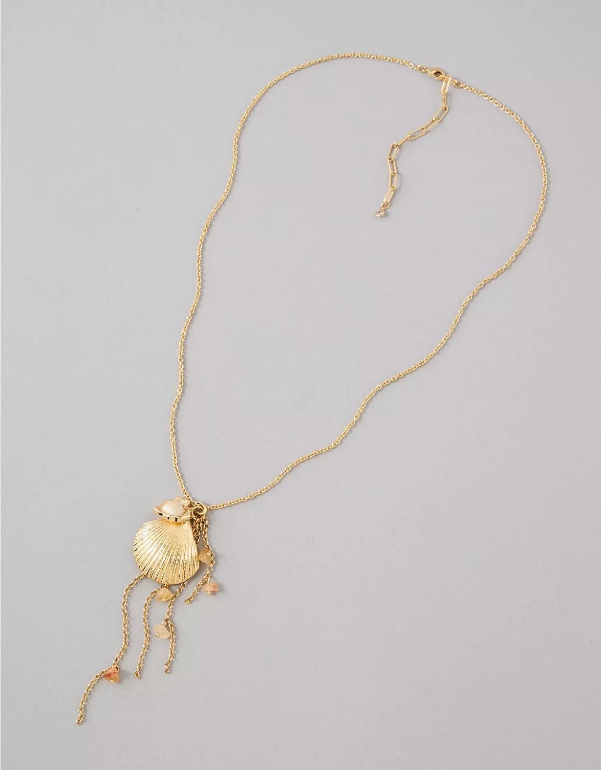 AEO Shell Heart Long Necklace Product Image