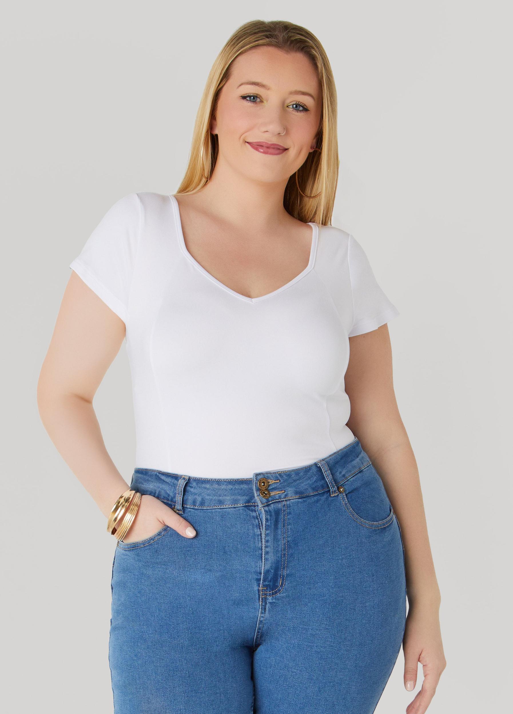 V Neck Jersey Tee Product Image