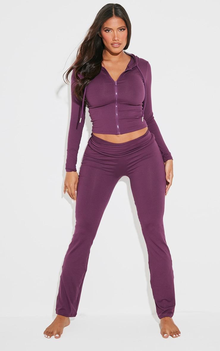 Shape Plum Stretch Sculpted Zip Through Hoodie Product Image
