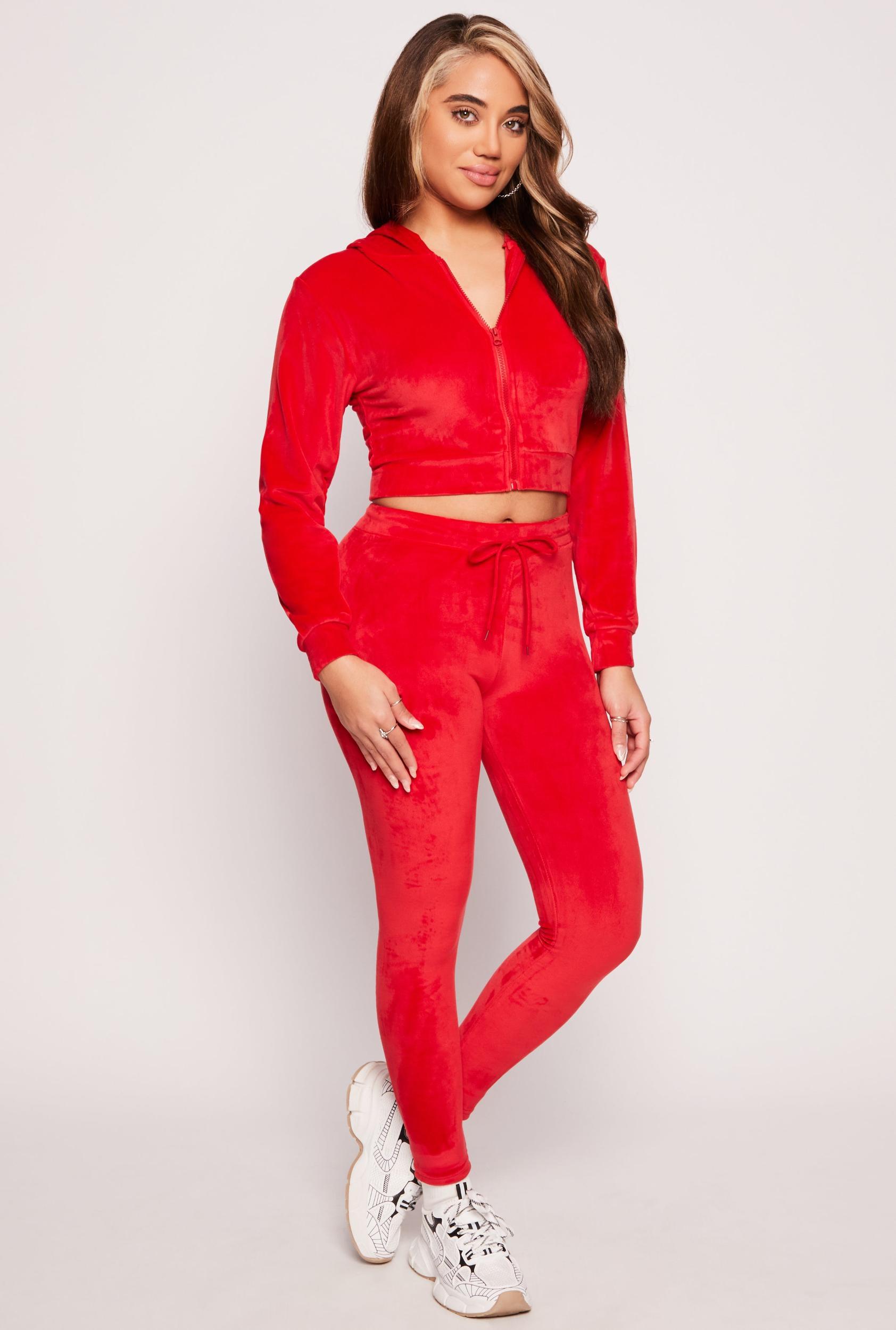 Womens High Waisted Velour Drawstring Pants Product Image