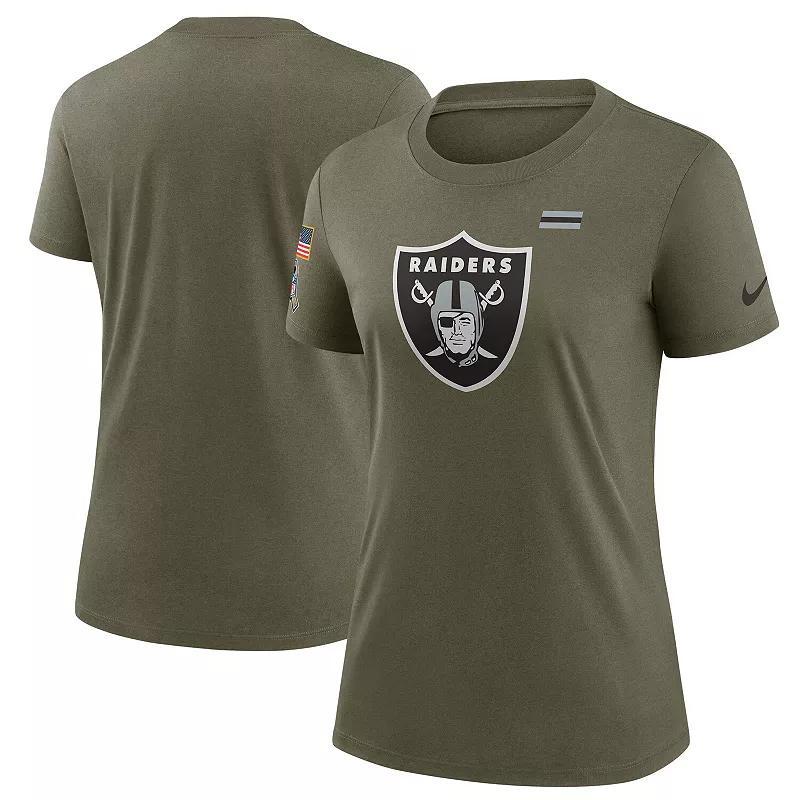 Womens Nike Olive Las Vegas Raiders Salute To Service T-Shirt Product Image