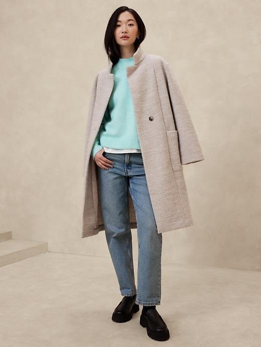 Fuzzy Mock-Neck Sweater Product Image