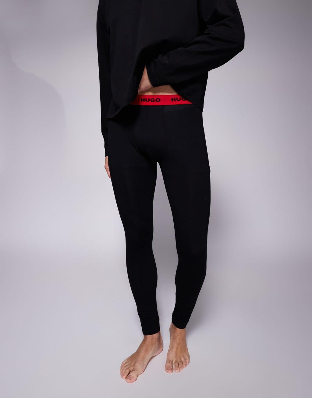 HUGO Bodywear long johns in black with contrast waistband Product Image