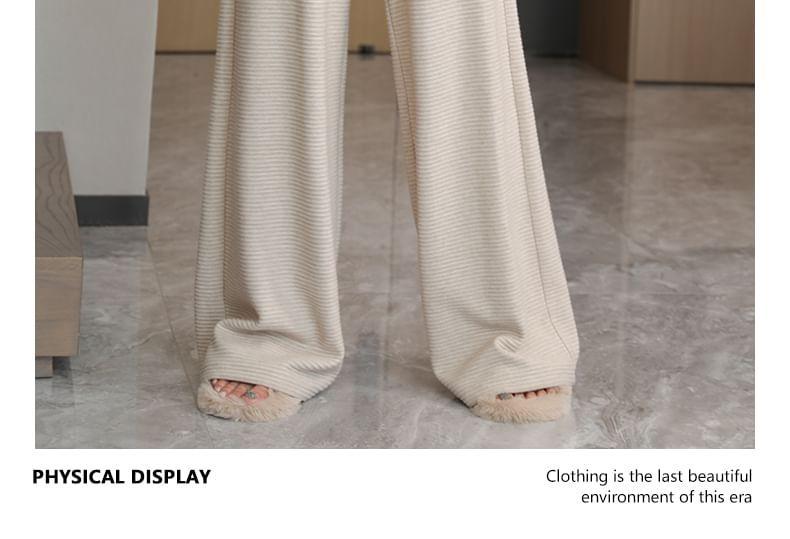 High Rise Striped Wide Leg Pants Product Image