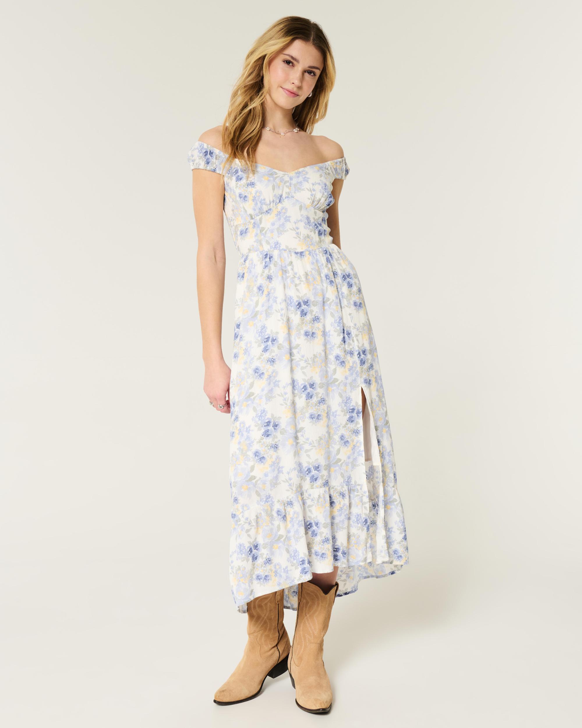 High-Low Hem Twist-Bust Midi Dress Product Image