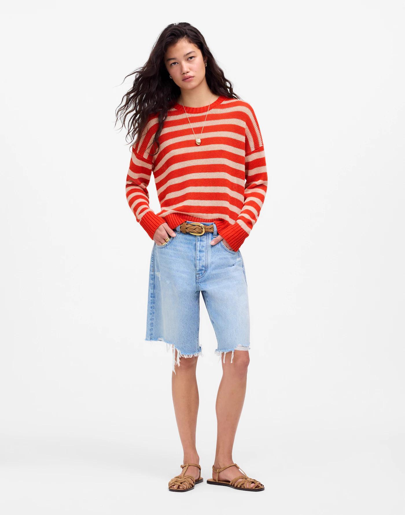 Linen Drop-Shoulder Sweater Product Image