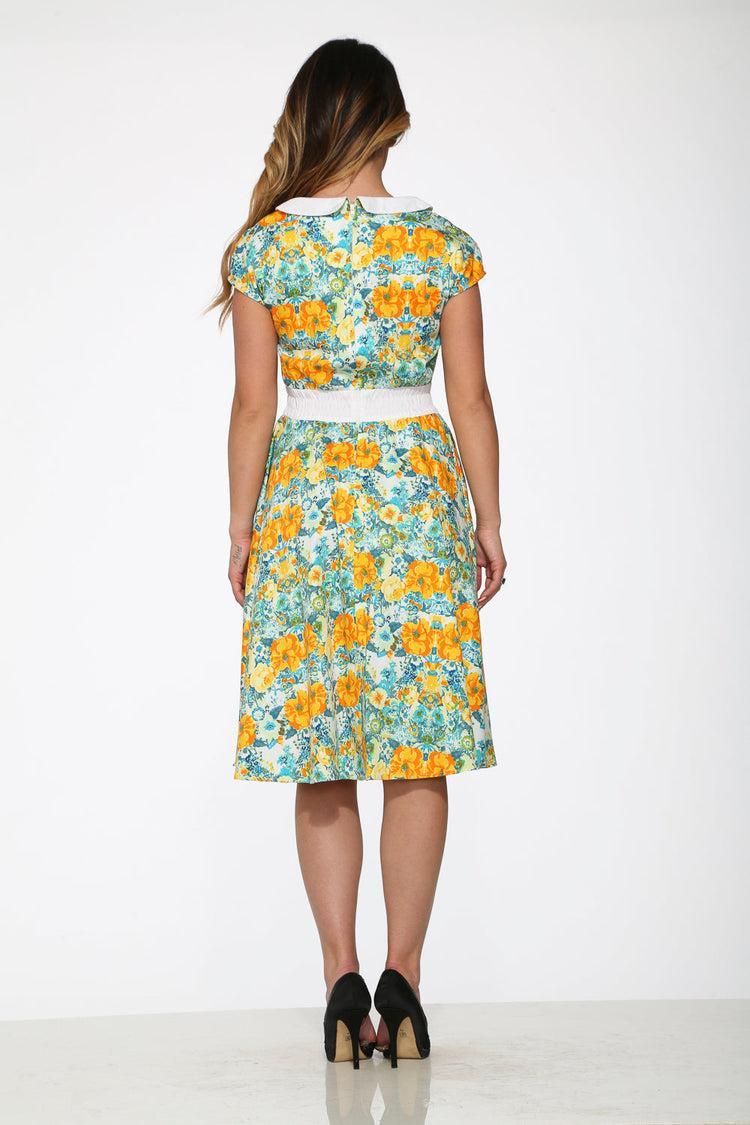 Yellow Floral Swing Dress Product Image