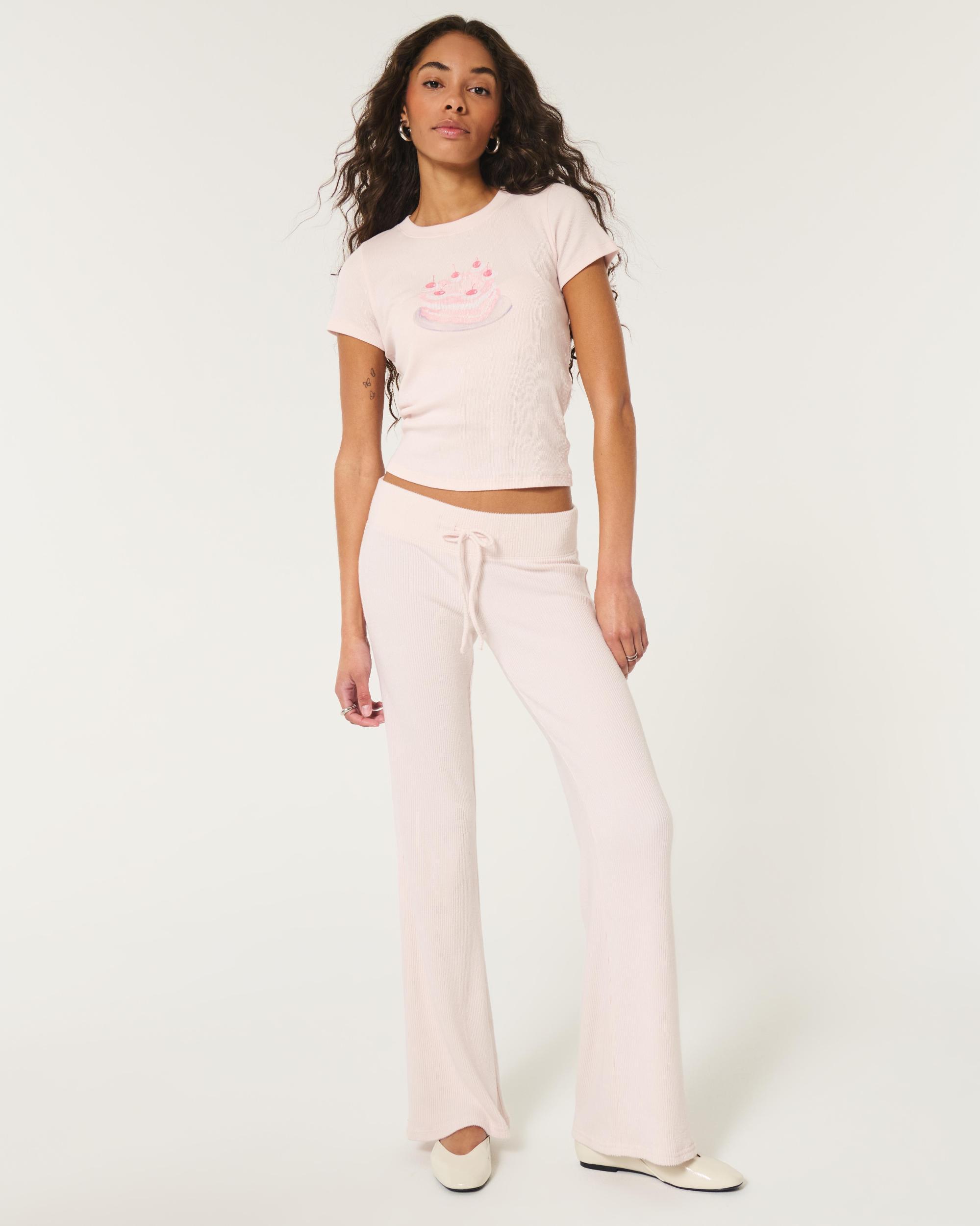 Cozy Ribbed Flare Pants Product Image