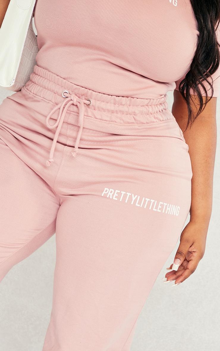 PRETTYLITTLETHING Plus Light Pink High Waisted Cuffed Sweatpants Product Image