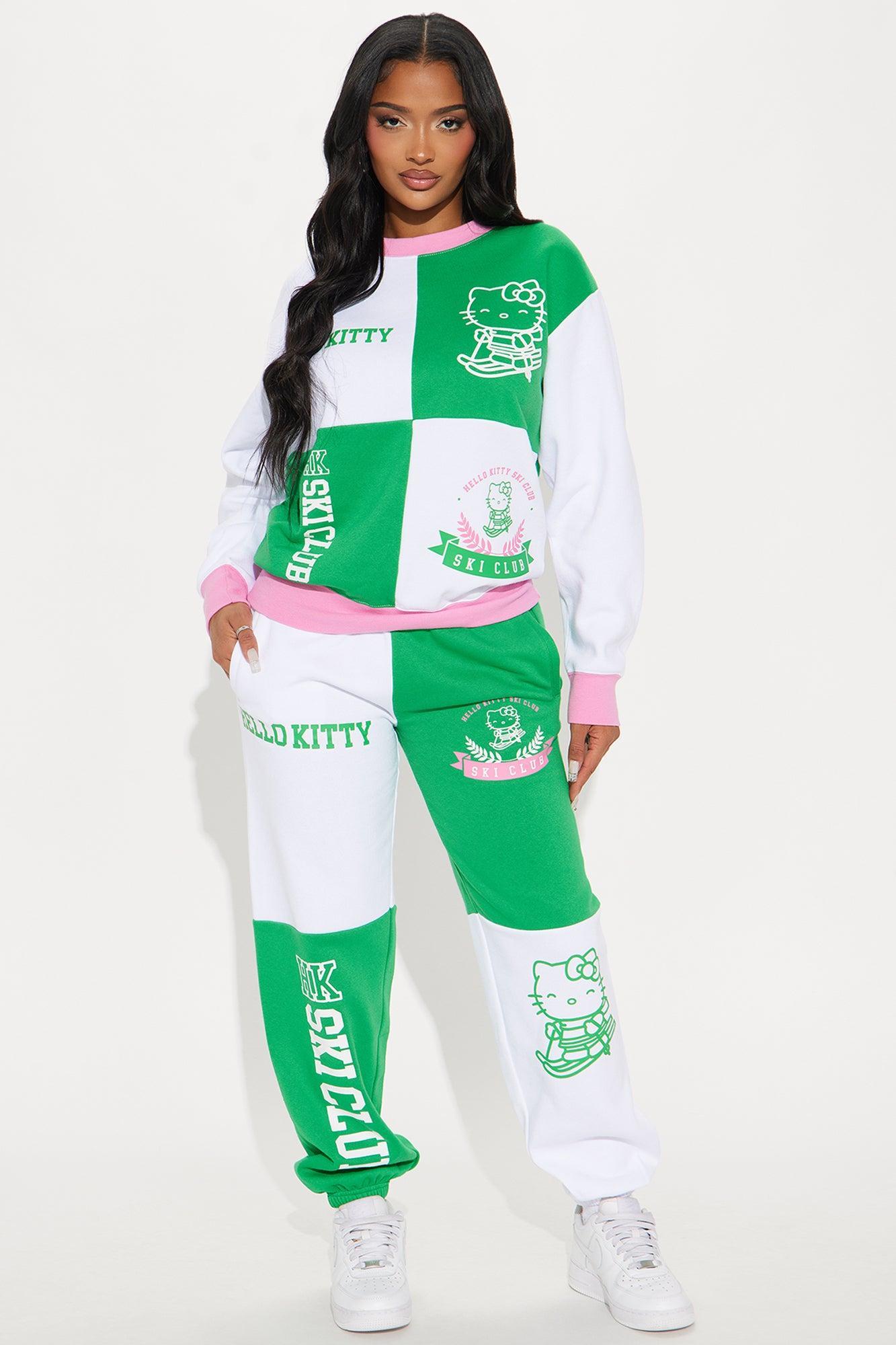 Hello Kitty Ski Club Oversized Sweatshirt  - White/combo Product Image