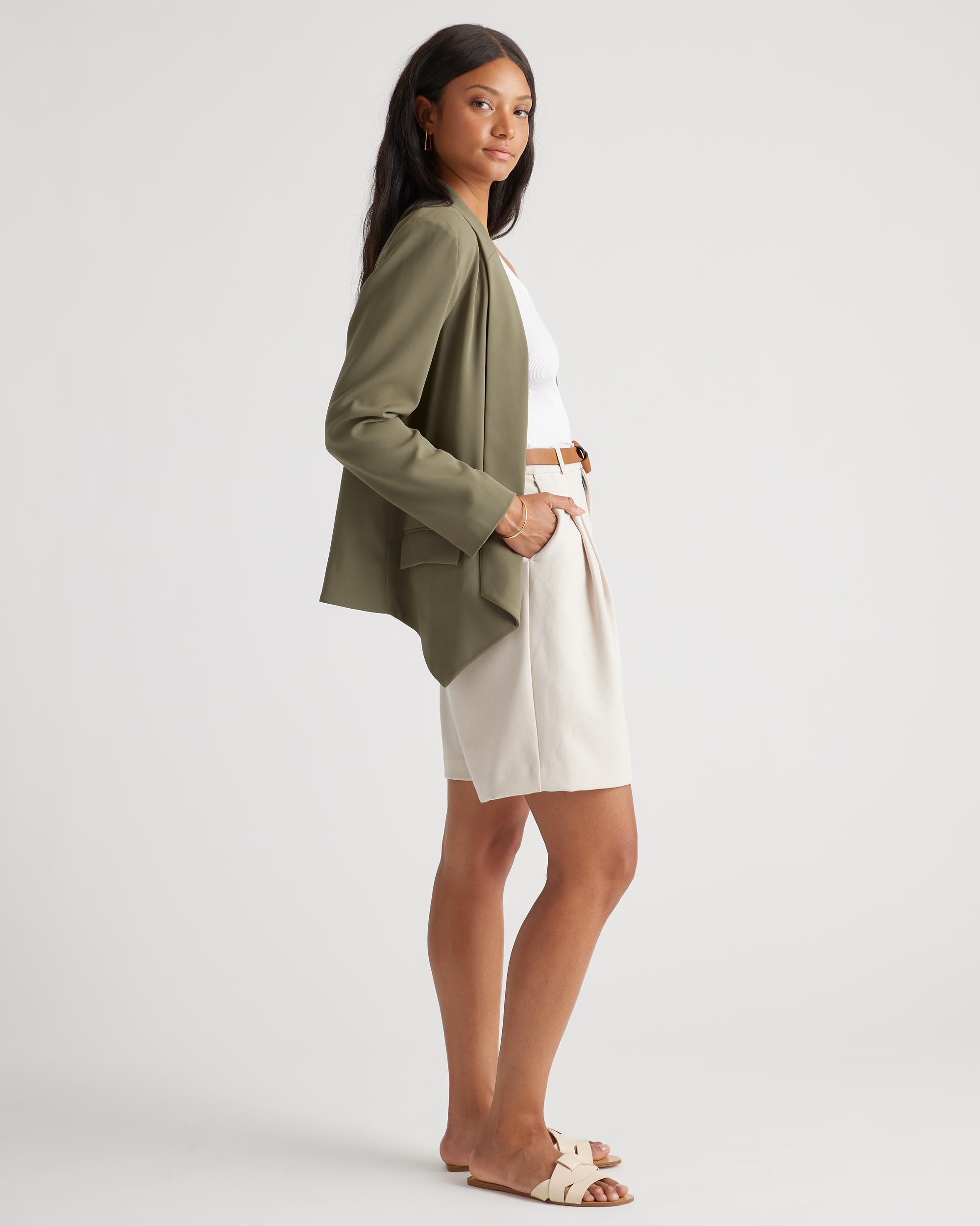 Quince | Women's Stretch Crepe Open Blazer Recycled Polyester Product Image