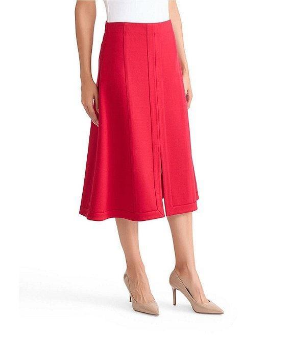 MISOOK Luxe Stretch Ponte A-Line Midi Skirt Product Image